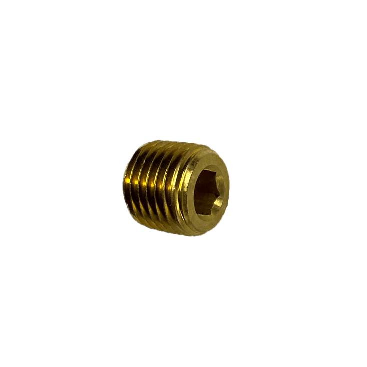1/4" Male NPT Recessed Hex Brass Plug