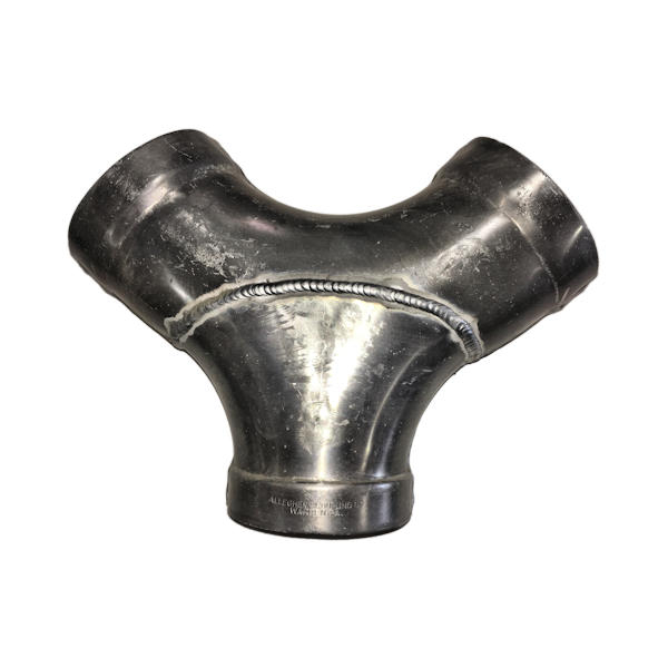 4" Aluminum Long Radius Y Fitting, 90deg - Belled