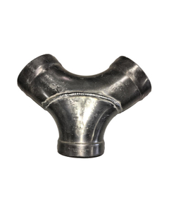 4" Aluminum Long Radius Y Fitting, 90deg - Belled