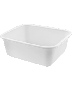 Image of Product. Front orientation. Pan, Polypropylene Plastic, 14-1/2 inches long, 12-1/2 inches wide, 5-5/8 inches high.