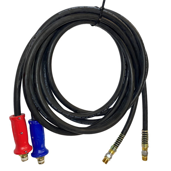 3/8" X 15" Black Air Line Hose With Dura Grips