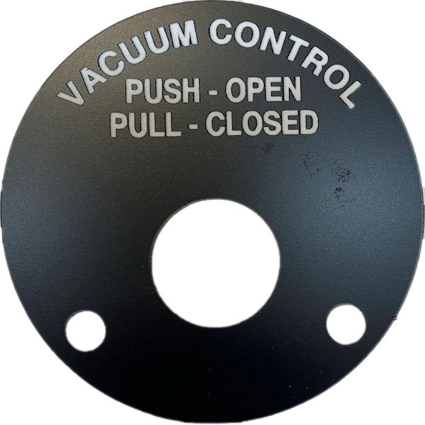 Vacuum Control Nameplate
