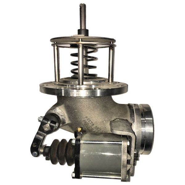 Betts Emergency Valve, 4" X 4.5", Grooved, 90 Degrees, External Air Operated
