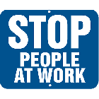 Stop-People At Work, Railroad Sign