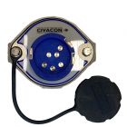 API Optic Pattern Socket, 3 J-Slots with 6 Pins (Blue), with Ground Wire