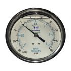 TANK TRAILER GAUGE- 4", LIQ. FILLED, -30 - 30 PSI, BACK PORT