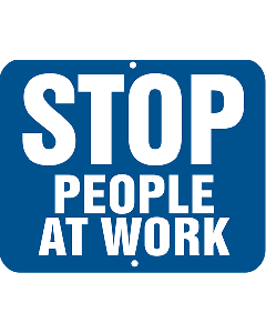 Stop-People At Work, Railroad Sign