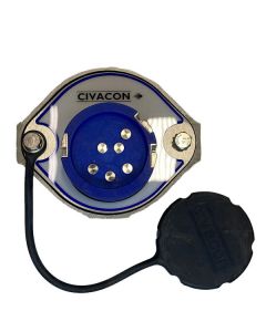 API Optic Pattern Socket, 3 J-Slots with 6 Pins (Blue), with Ground Wire