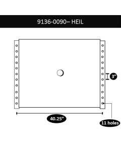Heil Standard Upper Coupler, 40 1/4 in. X 3 in., 11 Bolt Holes