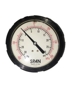 3.5" Span Backport Gauge, -30HG X 30 PSI