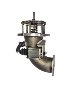 Betts Emergency Valve, 6" X 4", Flanged, Long Radius, 90 Degrees, External Air Operated