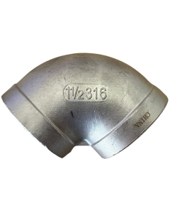 1.5" Female NPT Stainless Steel 90-degree Threaded Elbow
