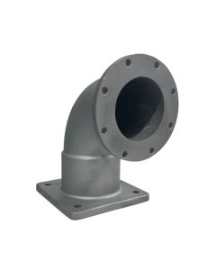 5" SQ X 4" TTMA, Aluminum Flanged Elbow Blower 90 Degree