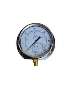 4" Stainless Steel, Pressure Gauge, 30 PSI, 1/4" NPT Bottom Connection