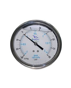 Gauge 30-30 Vac-PSI, Lf, 4" Stainless Steel