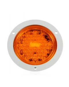 Super 44 Strobe Light - LED, 42 Diode, Round Yellow, Flange Mount, 12V