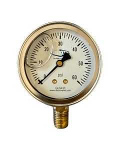 Liquid Filled Lower Mount Stainless Case Gauge, 60 PSI