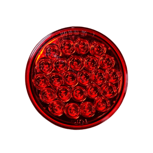 4" Red LED Round, Stop/Turn/Tail Lamp, 24-Diode