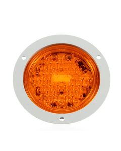 Super 44 Strobe Light - LED, 42 Diode, Round Yellow, Flange Mount, 12V