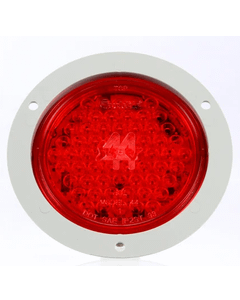 Super 44, LED, Strobe, 42 Diode, Round Red, Black Flange Mount, 12 V