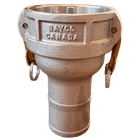 4" Vapor Recovery Coupler with Poppet X 3" Hose Shank, Aluminum